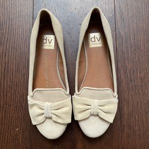Dolce Vita Cream Suede Bow Flats